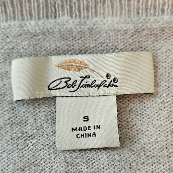 Chic Gray Cardigan with Embellished Trim - Picture 3 of 4